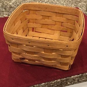 Vintage 1994 Handmade Longaberger Signed PSM Basket Wicker Wood Square 6”